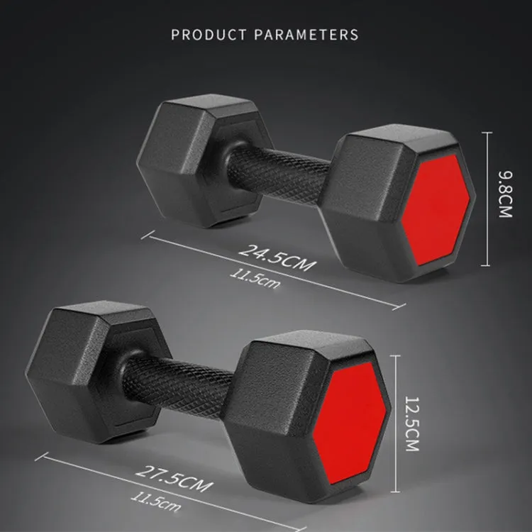 10KG Red Seal Household Glue Fitness Hexagon Dumbbells