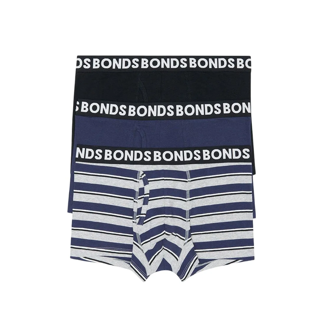 12 X Bonds Mens Everyday Trunks Underwear Black / Navy / Grey Undies