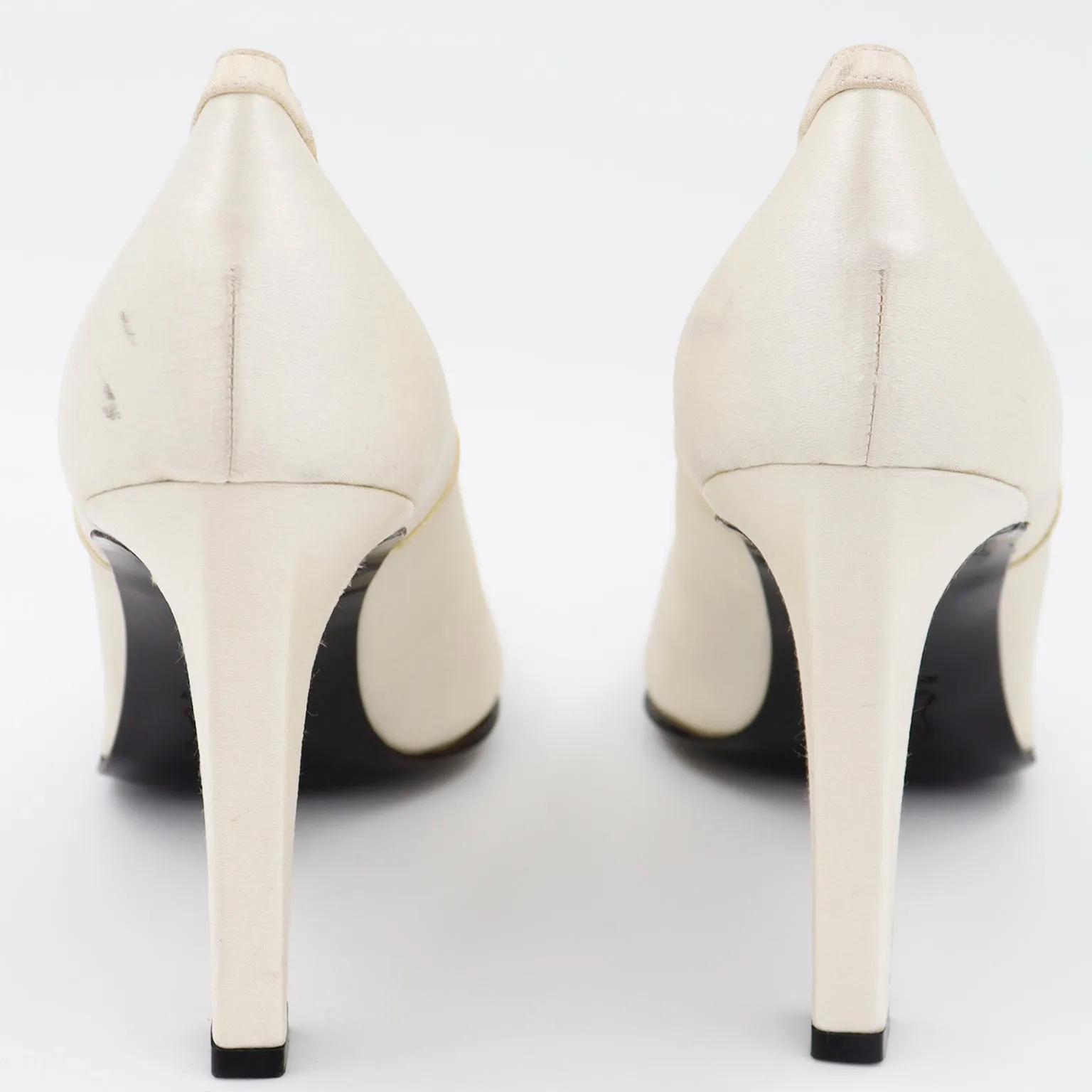 1990s Yves Saint Laurent Two Toned Ivory & Cream Heels in Box