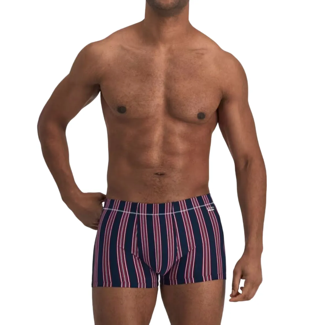 2 x Jockey Mens Skants Trunks Underwear Undies Navy And Red Stripes