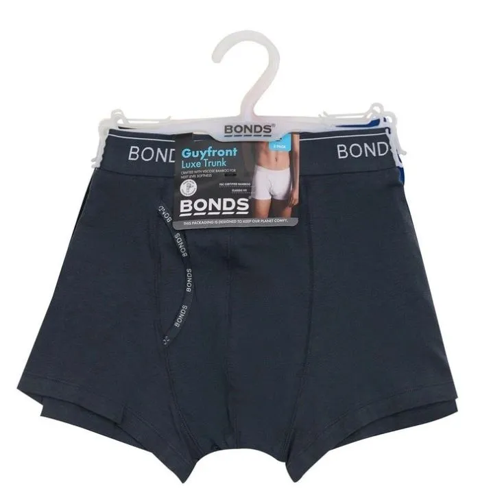 3 Pack X Bonds Mens Guyfront Luxe Trunks Underwear - 11K