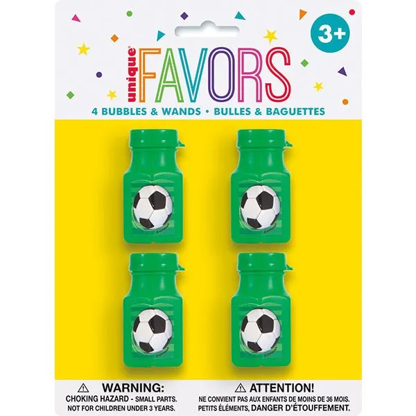 4pk Soccer Ball MIni Bubble Bottles