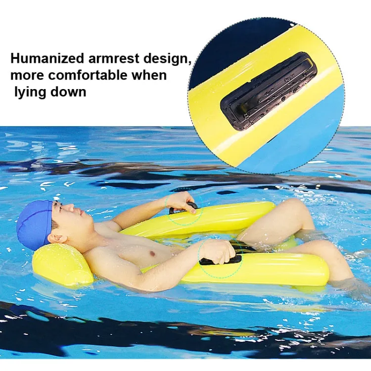 78x110x15cm Water Floating Hammock Inflatable Floating Bed Deck Chair Swimming Ring(Blue)