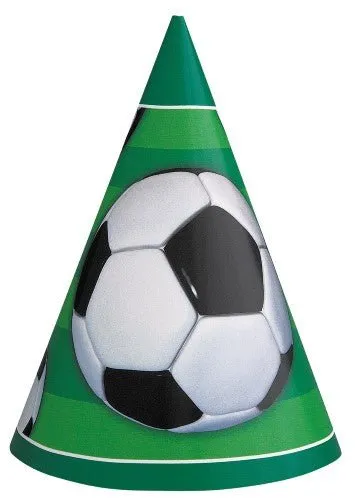 8pk Soccer Ball Party Hats