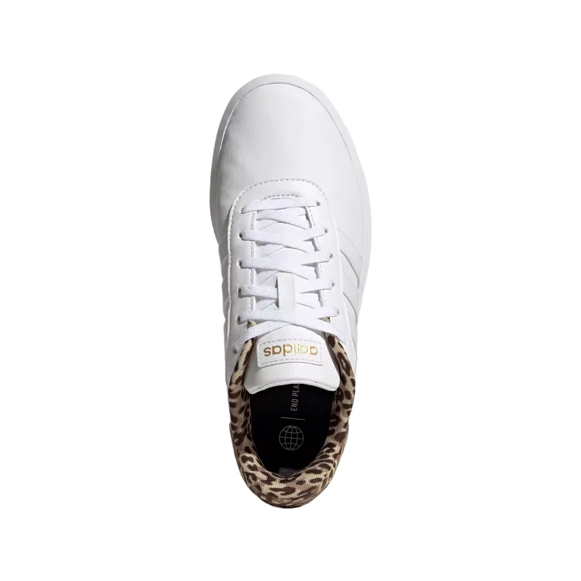 Adidas scarpa sneakers da donna con zeppa Court Platform GW9786 bianco-oro