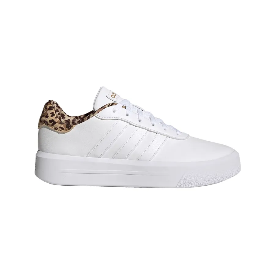 Adidas scarpa sneakers da donna con zeppa Court Platform GW9786 bianco-oro