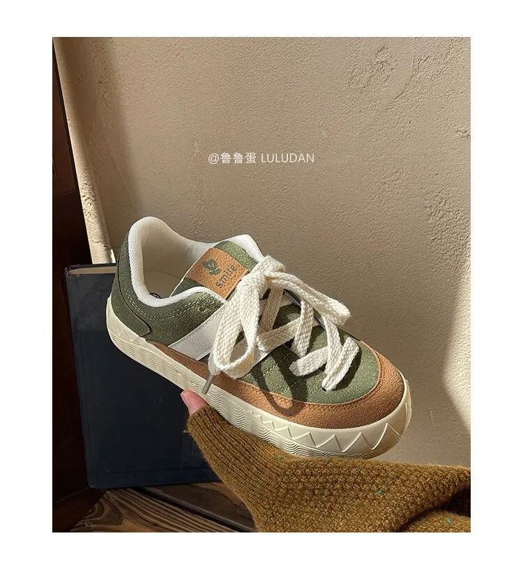 Advbridge Brand Chunky Sneakers Women Platform Leather Designer Casual Lace Up Woman Flats Sneakers Shoes Tennis Female Vulcanized Shoes