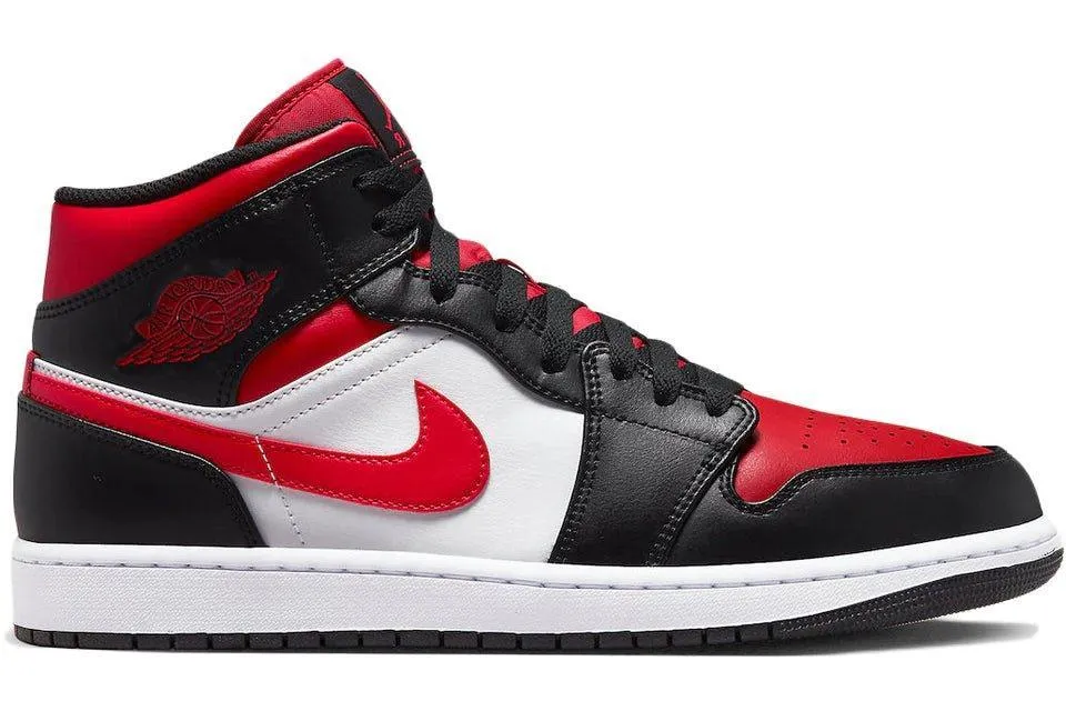 Air Jordan 1 Mid White Black Red