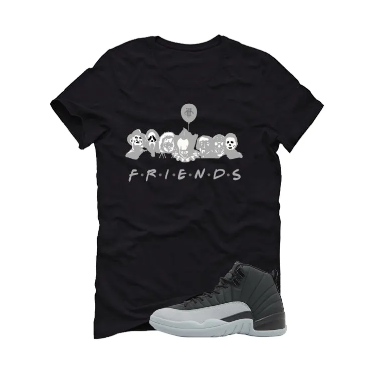 Air Jordan 12 Black/Wolf Grey Black T-Shirt (Friends)| illcurrency