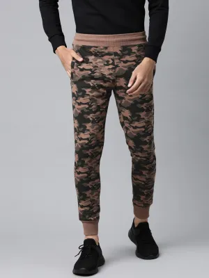 Alcis Men Brown & Black Camouflage Print Joggers