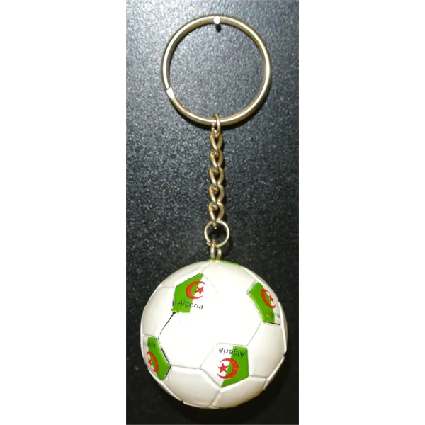 Algeria Soccer Ball Metal Key Chain