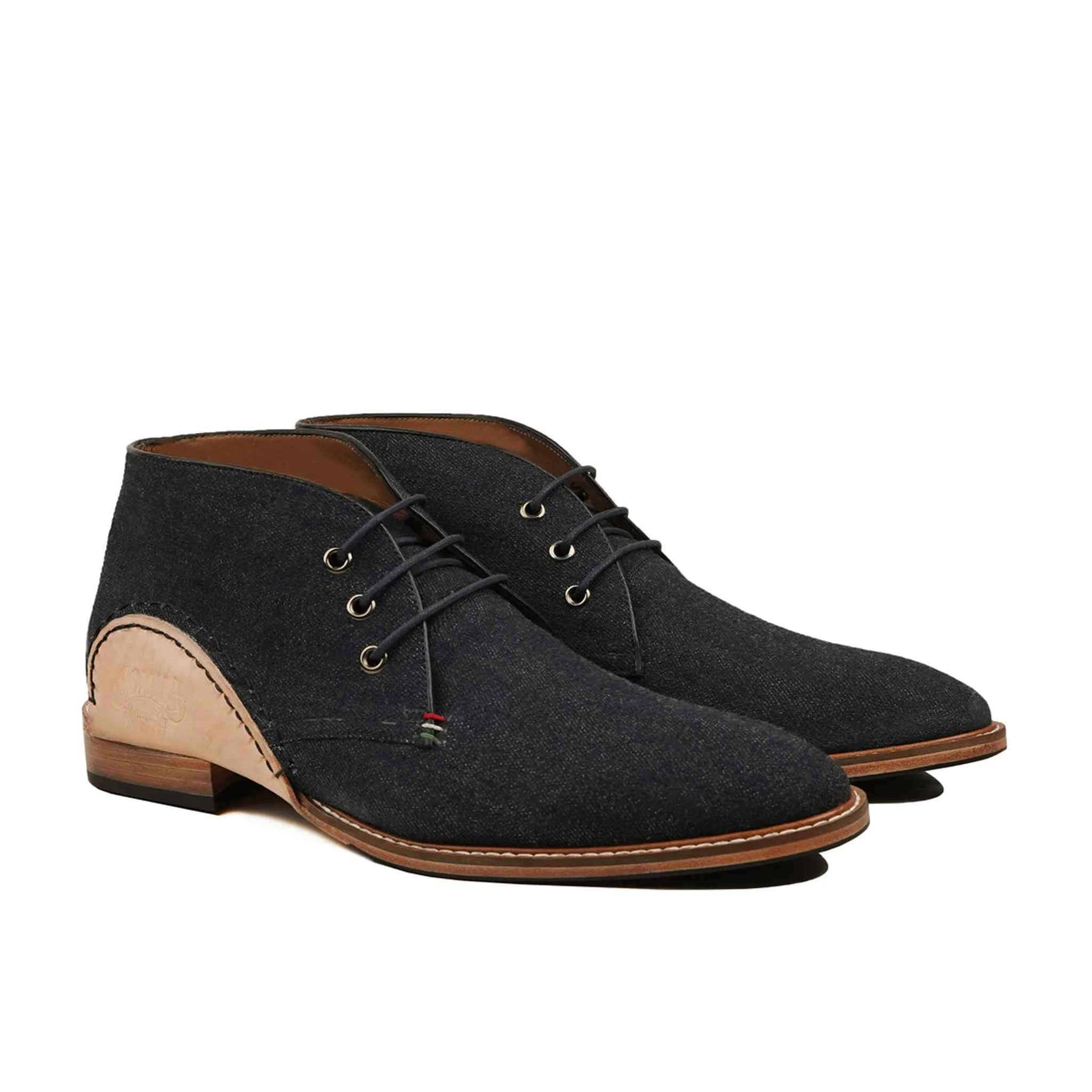 Alma- Men's Black Canvas Chukka Boot