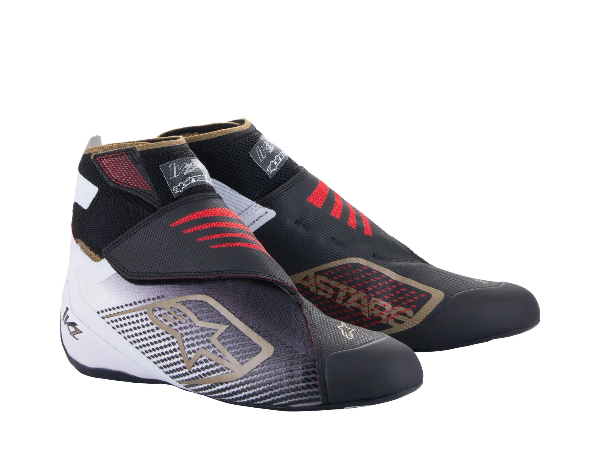 ALPINESTARS 2713023_1059_8 Karting shoes TECH-1 KZ V2, black/white/gold, Size 40,5