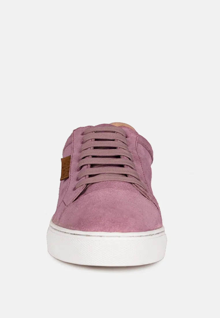 ASHFORD Pink Fine Suede Handcrafted Sneakers