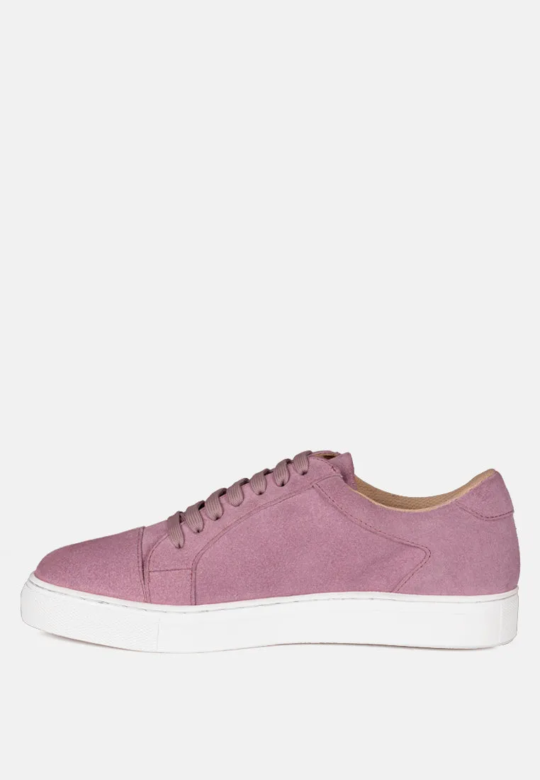 ASHFORD Pink Fine Suede Handcrafted Sneakers