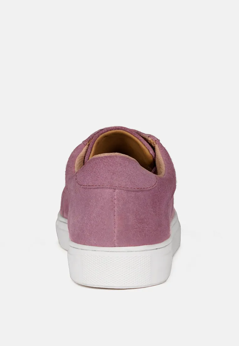 ASHFORD Pink Fine Suede Handcrafted Sneakers