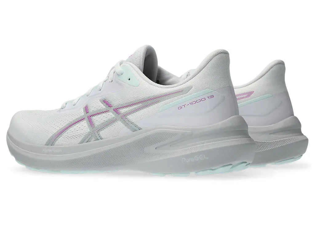 ASICS WOMEN'S GT 1000-13 WHITE/LAVENDER RUNING SHOES