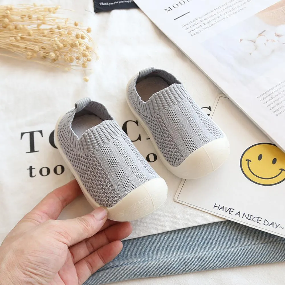 Baby And Toddler Unisex Shoes Solid Woven Breathable Soft Soled Sneakers Walking Shoes Wholesale Baby Shoes Suppliers