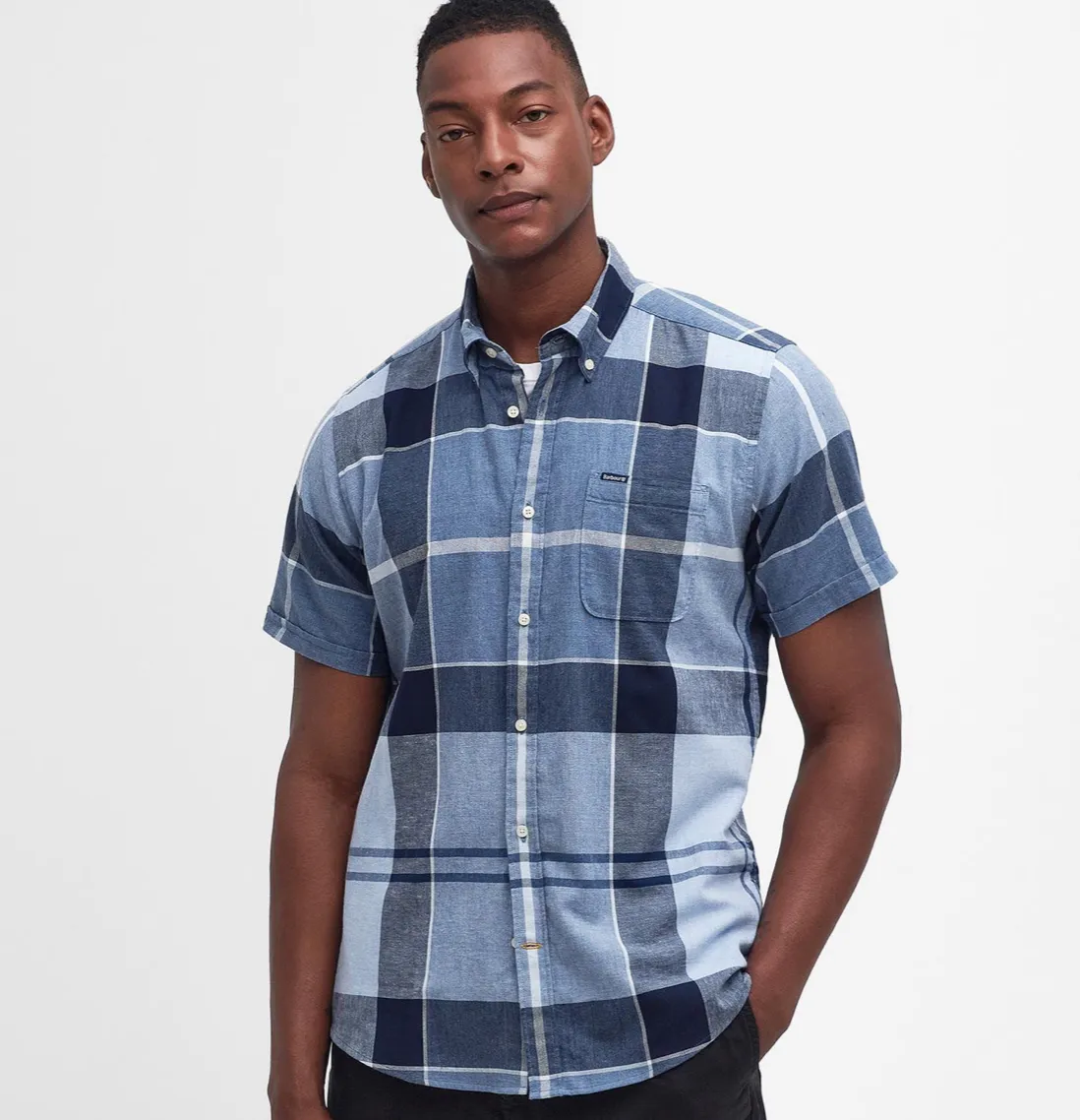 Barbour Doughill Short Sleeve Shirt Berwick Blue Plaid