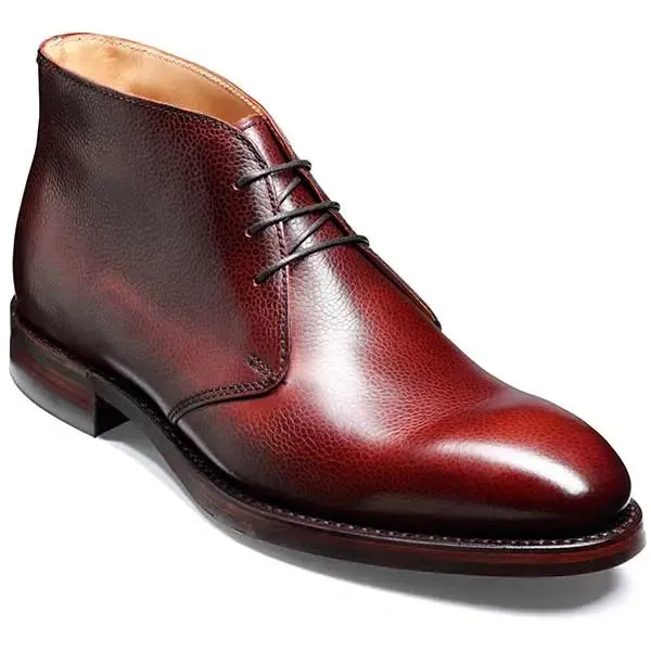 BARKER Orkney Boots - Mens Chukka Boots Dainite Sole - Cherry Grain