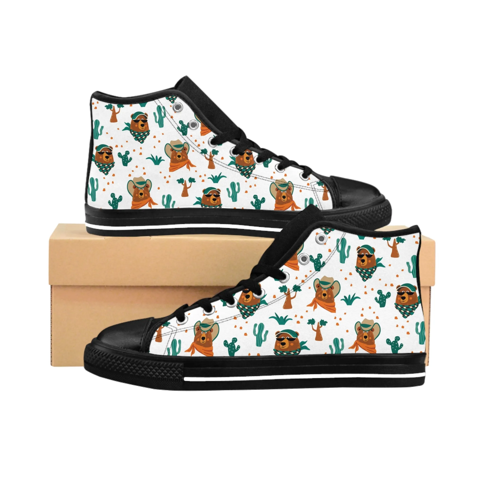 Bear and Cactus Women's Classic Sneakers