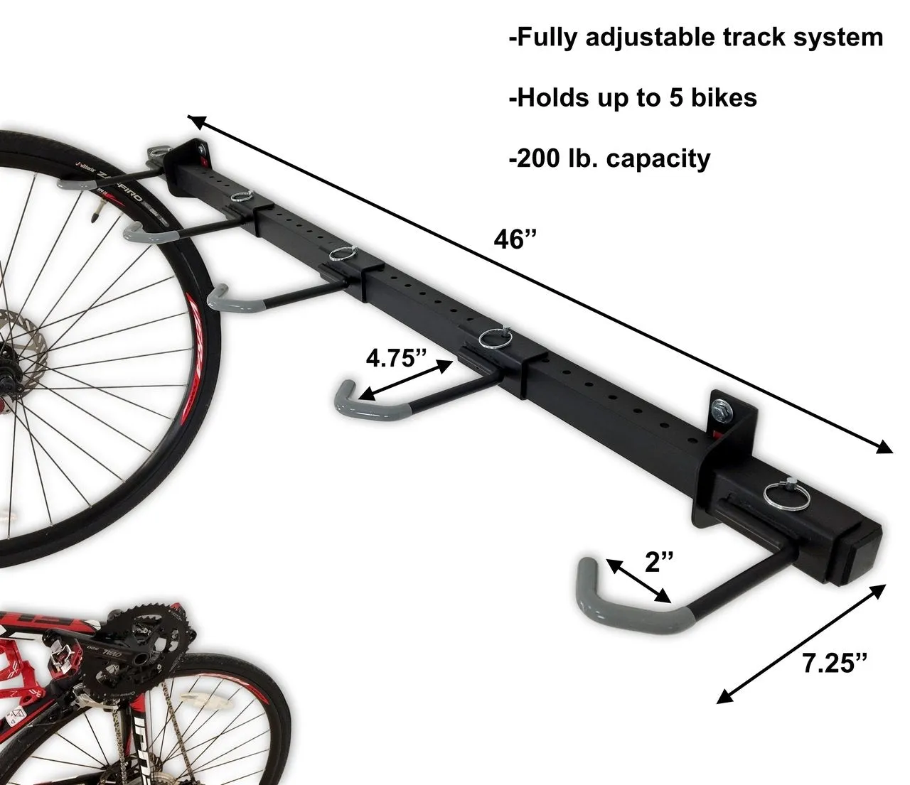 Bike Rack - Wall Rack 5 or 6 Bicycles