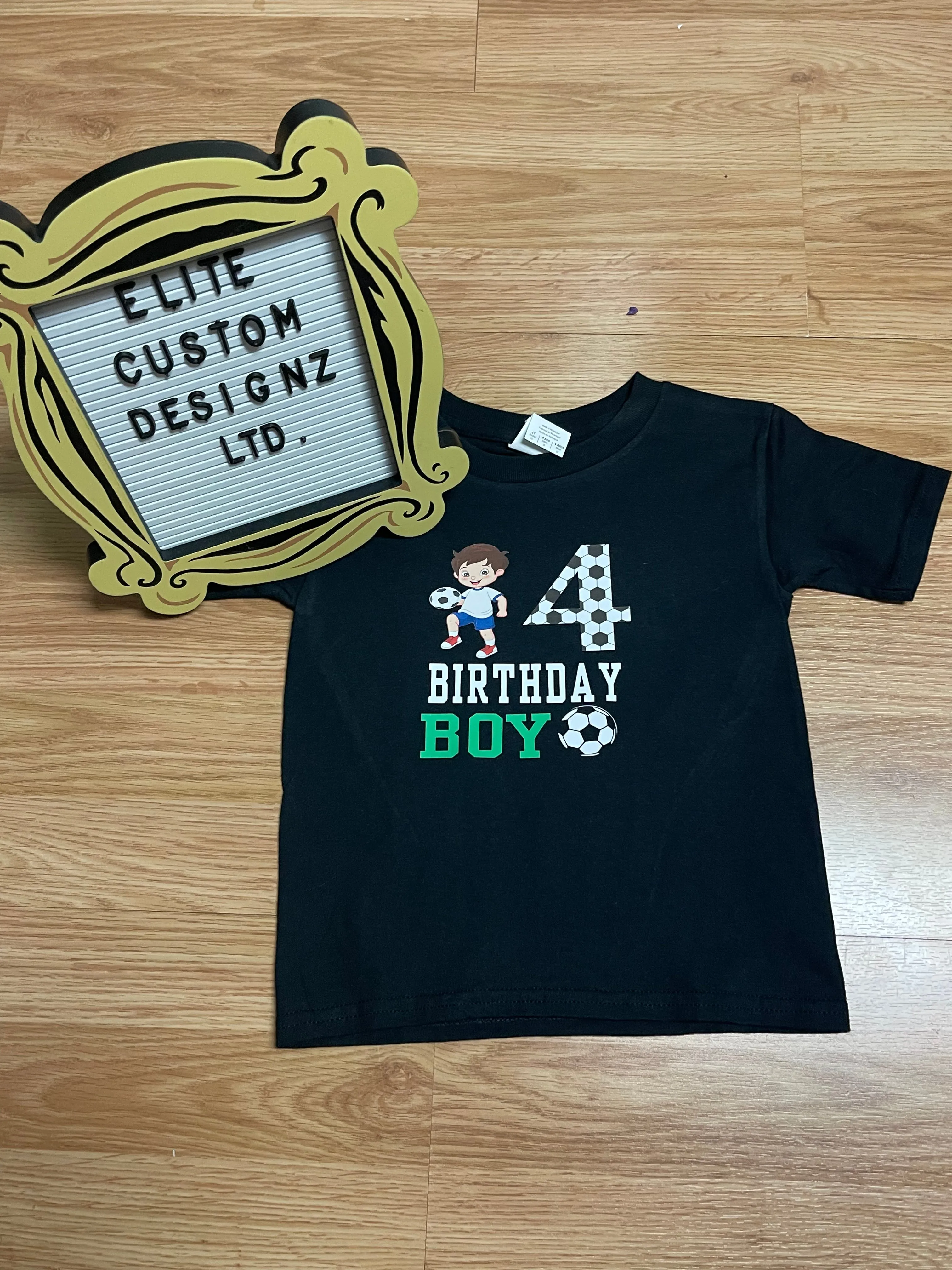 Birthday Boy Soccer Themed Kids T-shirt