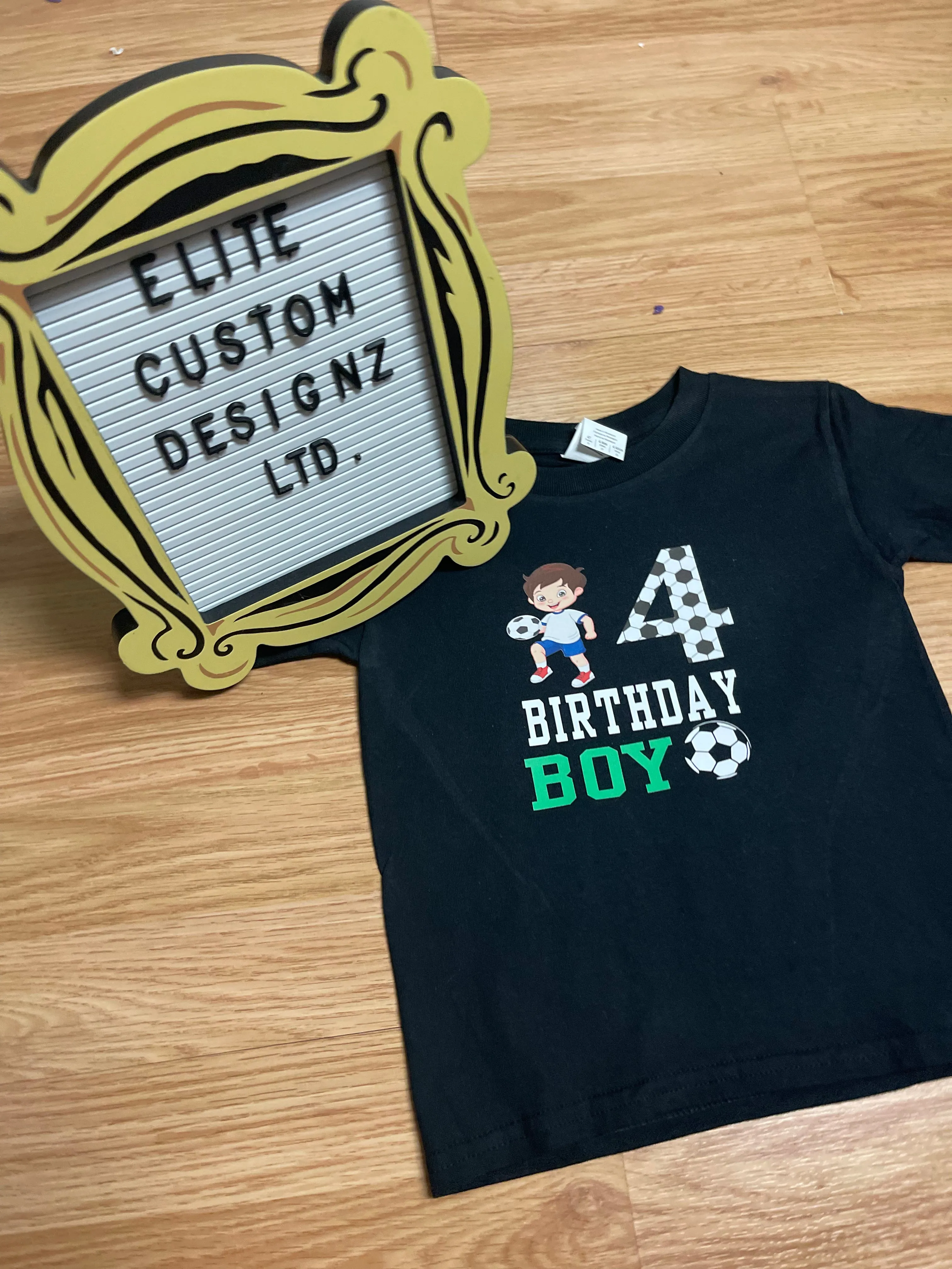 Birthday Boy Soccer Themed Kids T-shirt