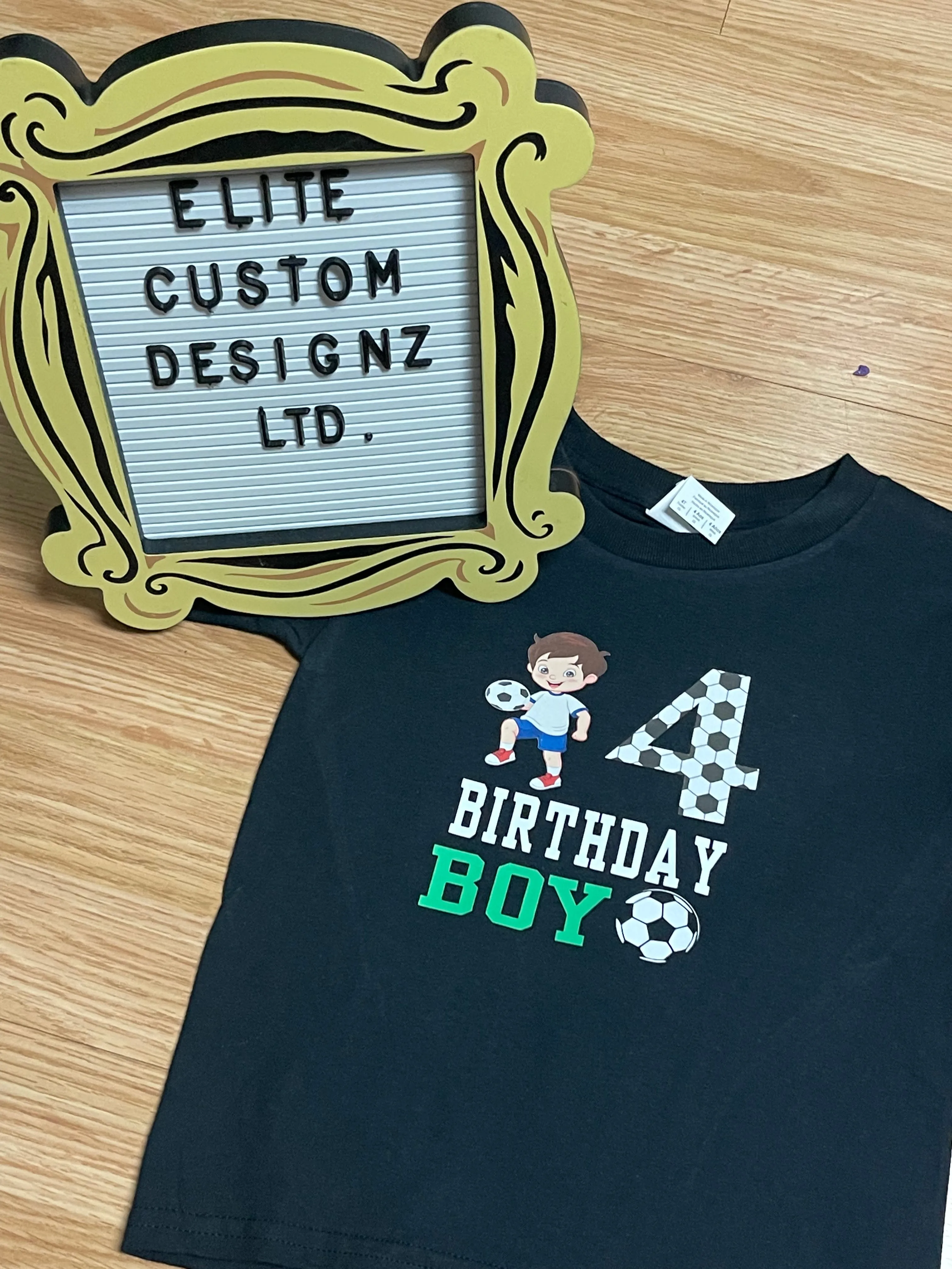 Birthday Boy Soccer Themed Kids T-shirt