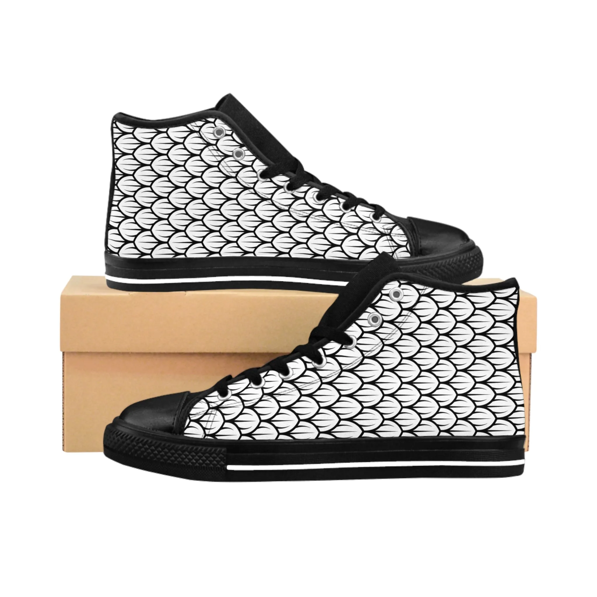 Black Dragon Scales Women's Classic Sneakers