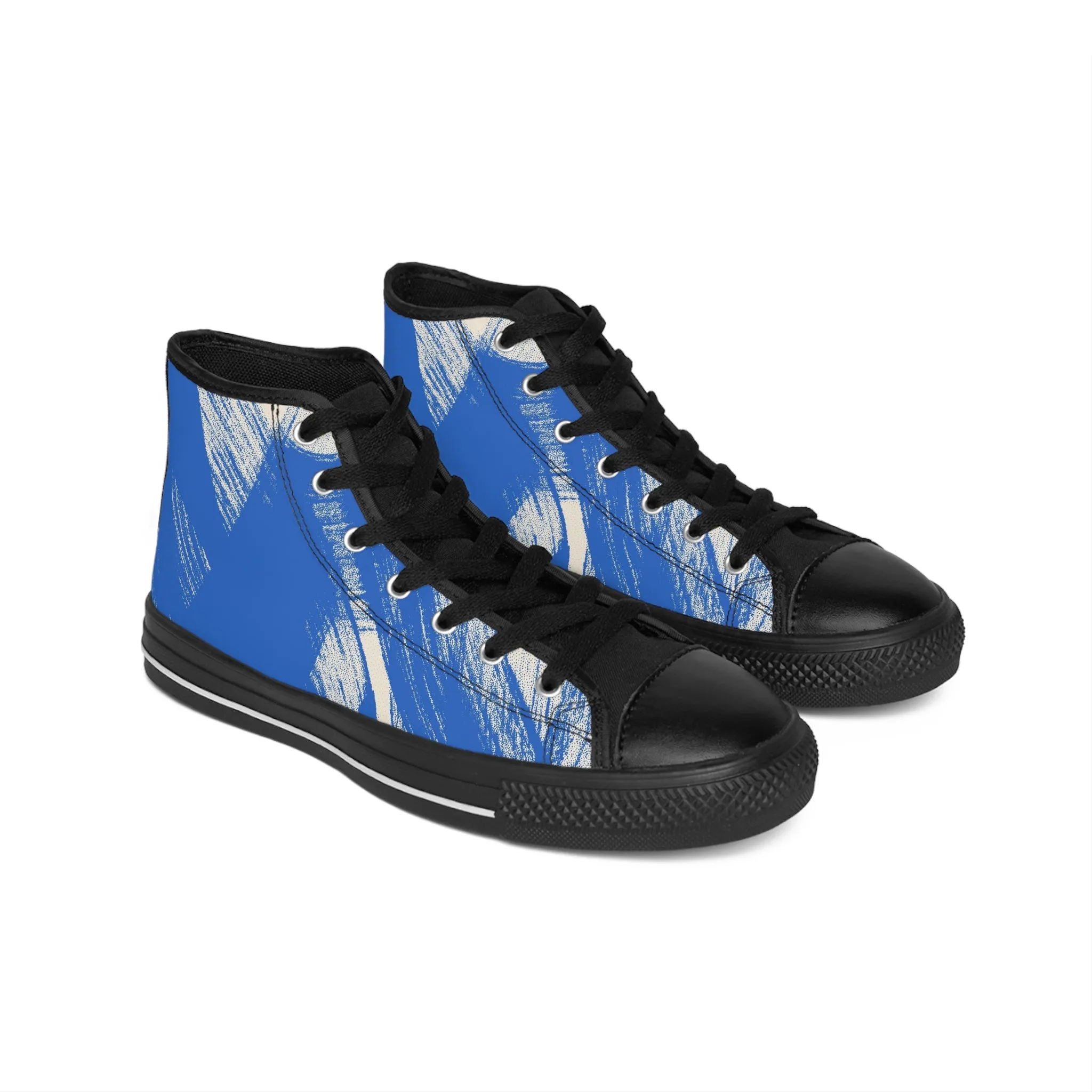 Blue Abstract Art Pattern Women's Classic Sneakers