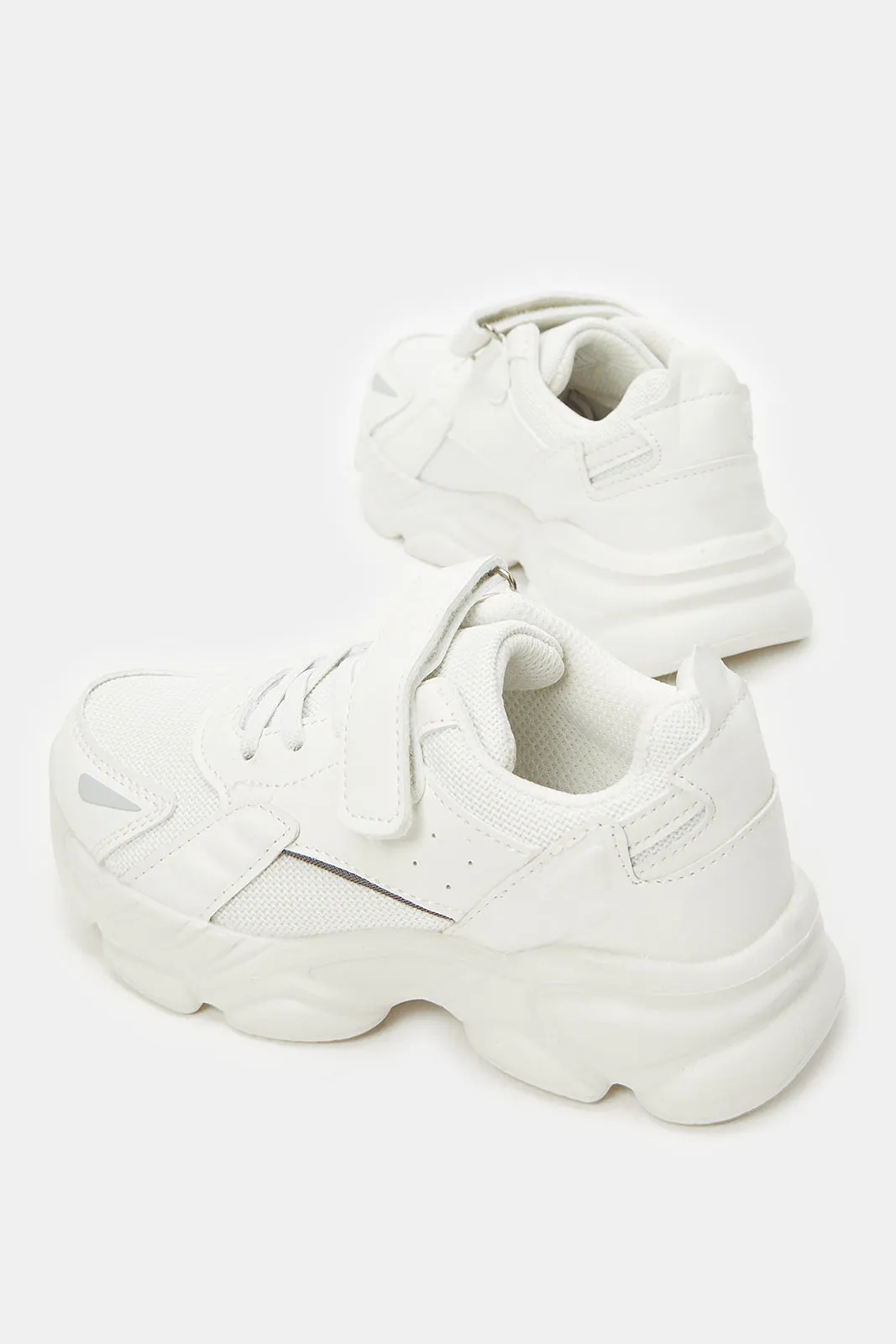 Boys White Colour Block Chunky Sneakers