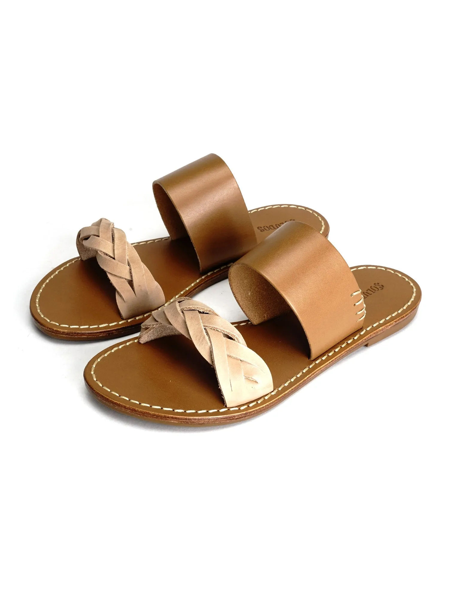 BRAIDED SLIDE SANDAL_ACORN BROWN