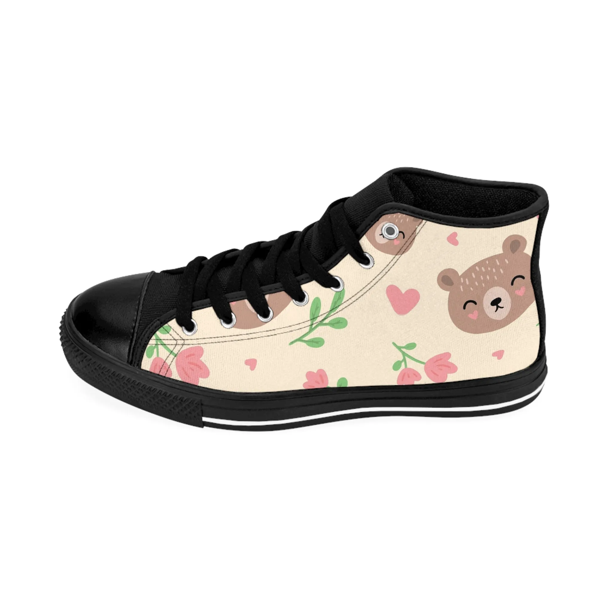 Brown Teddy Bear Women's Classic Sneakers