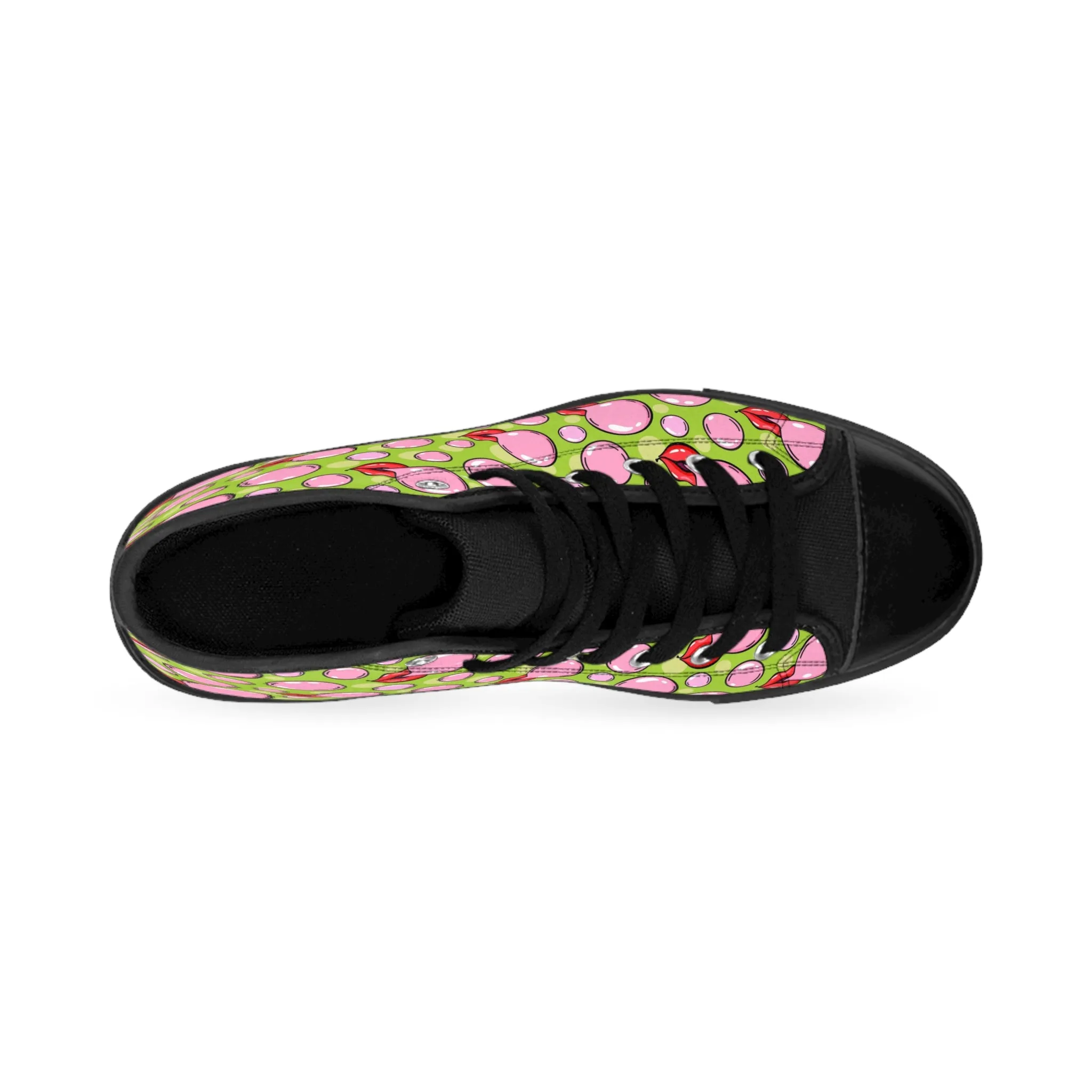 Bubble Gum and Lips Women's Classic Sneakers