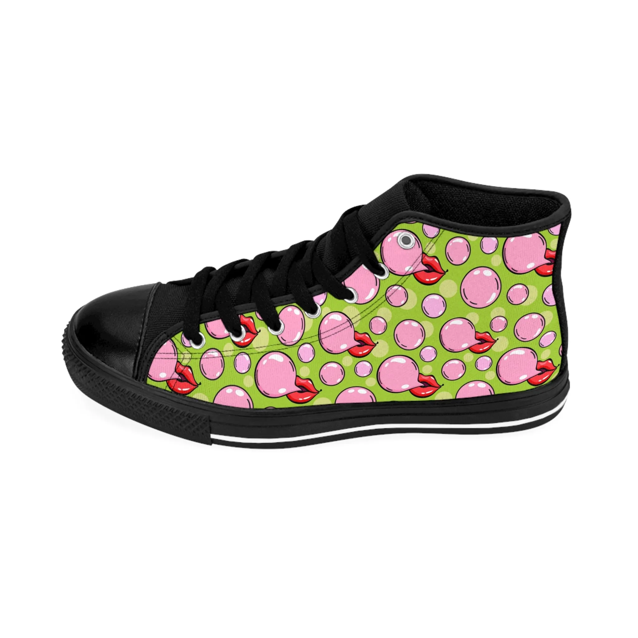 Bubble Gum and Lips Women's Classic Sneakers