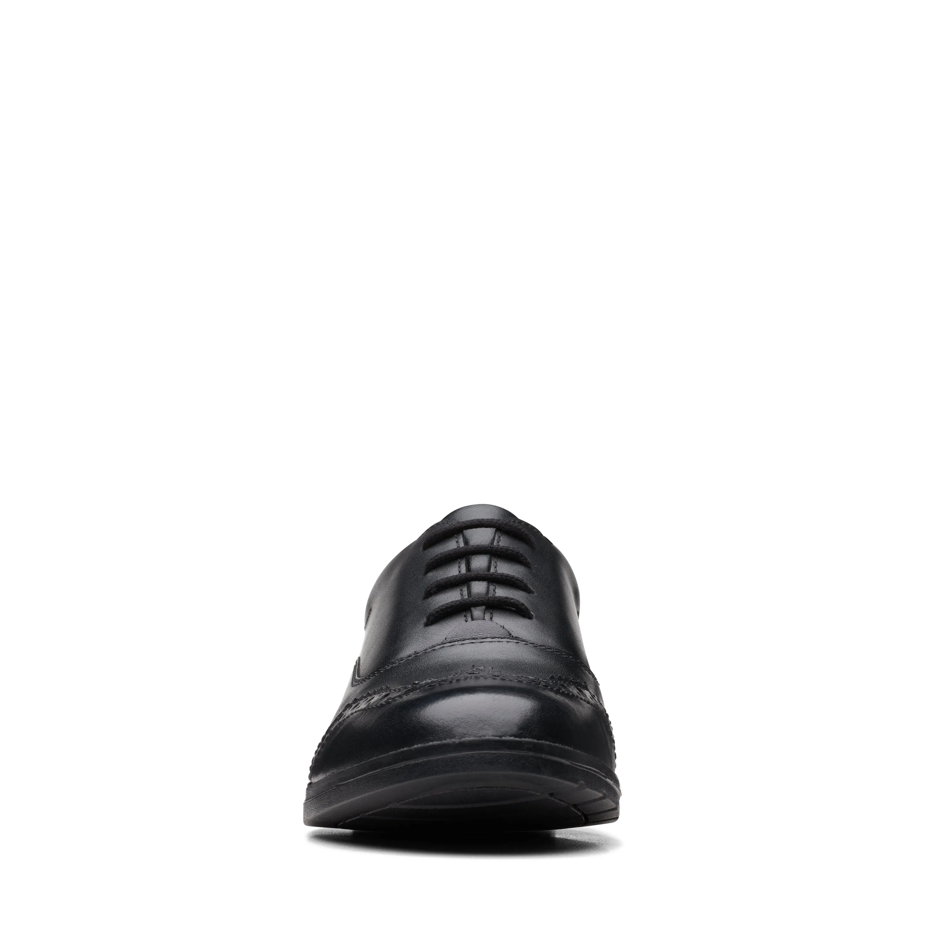 Clarks Aubrie Tap Girls Black Brogue School Shoe