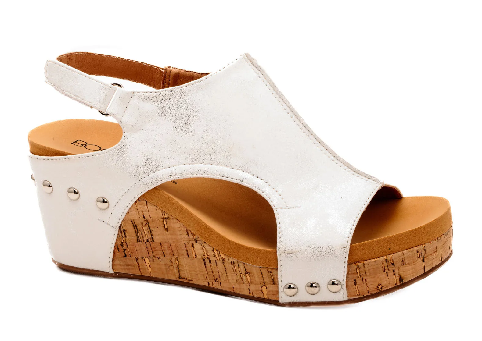 Corky's Carley White Metallic 2 Wedges