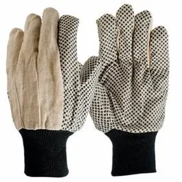 Cotton Canvas Gloves, Dotted, Men's L, 3-Pk.