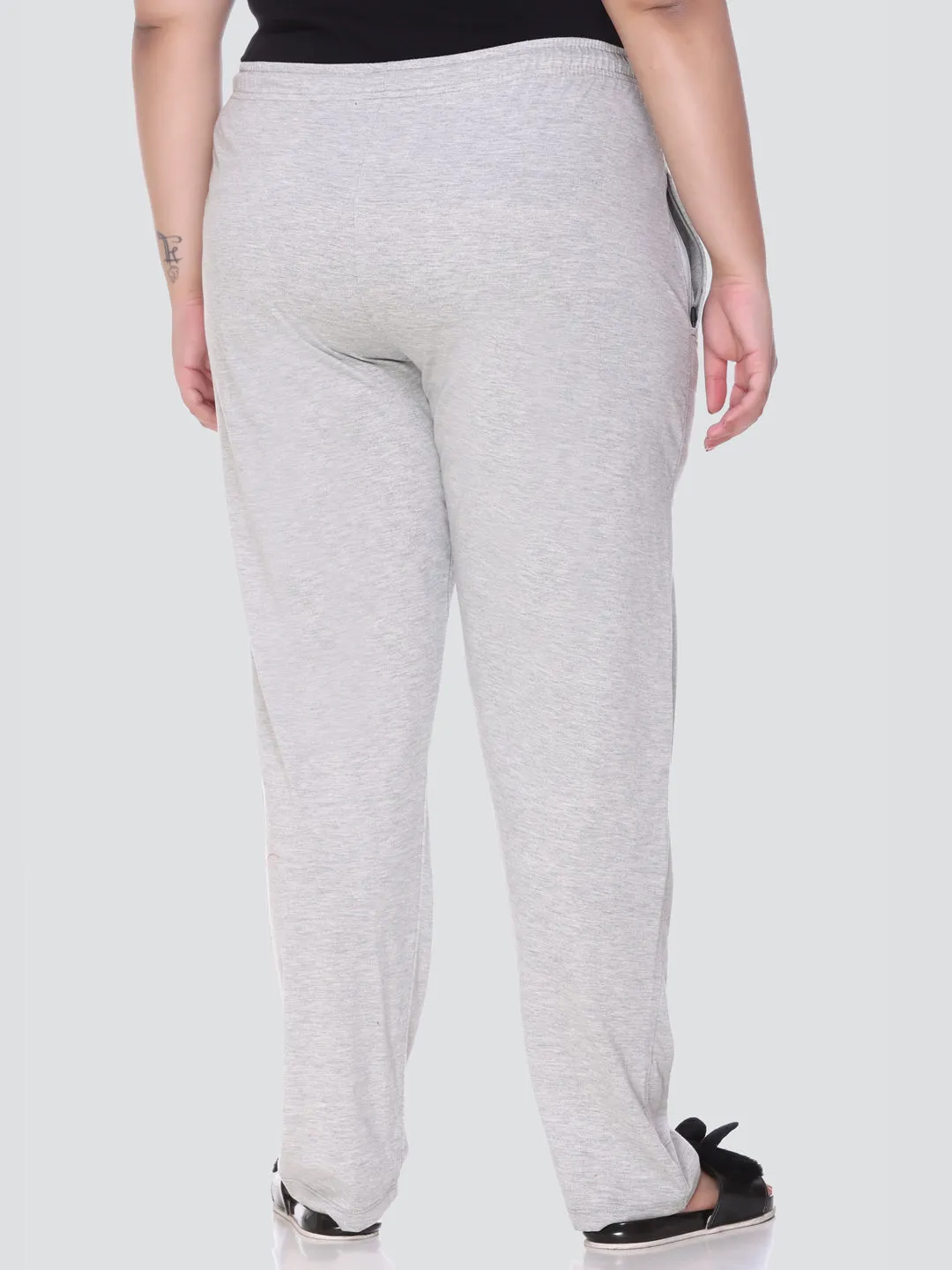 Cotton Track Pants For Women Pack of 2 (Black & Grey)