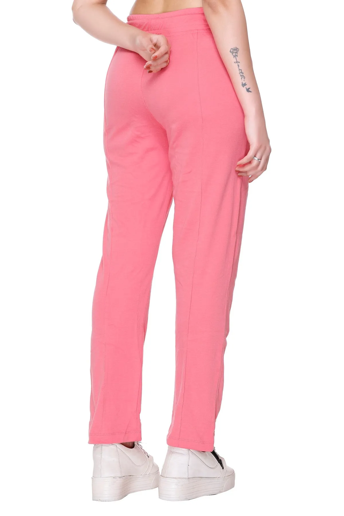 Cotton Track Pants For Women Pack of 2  (Blush Pink/Red)