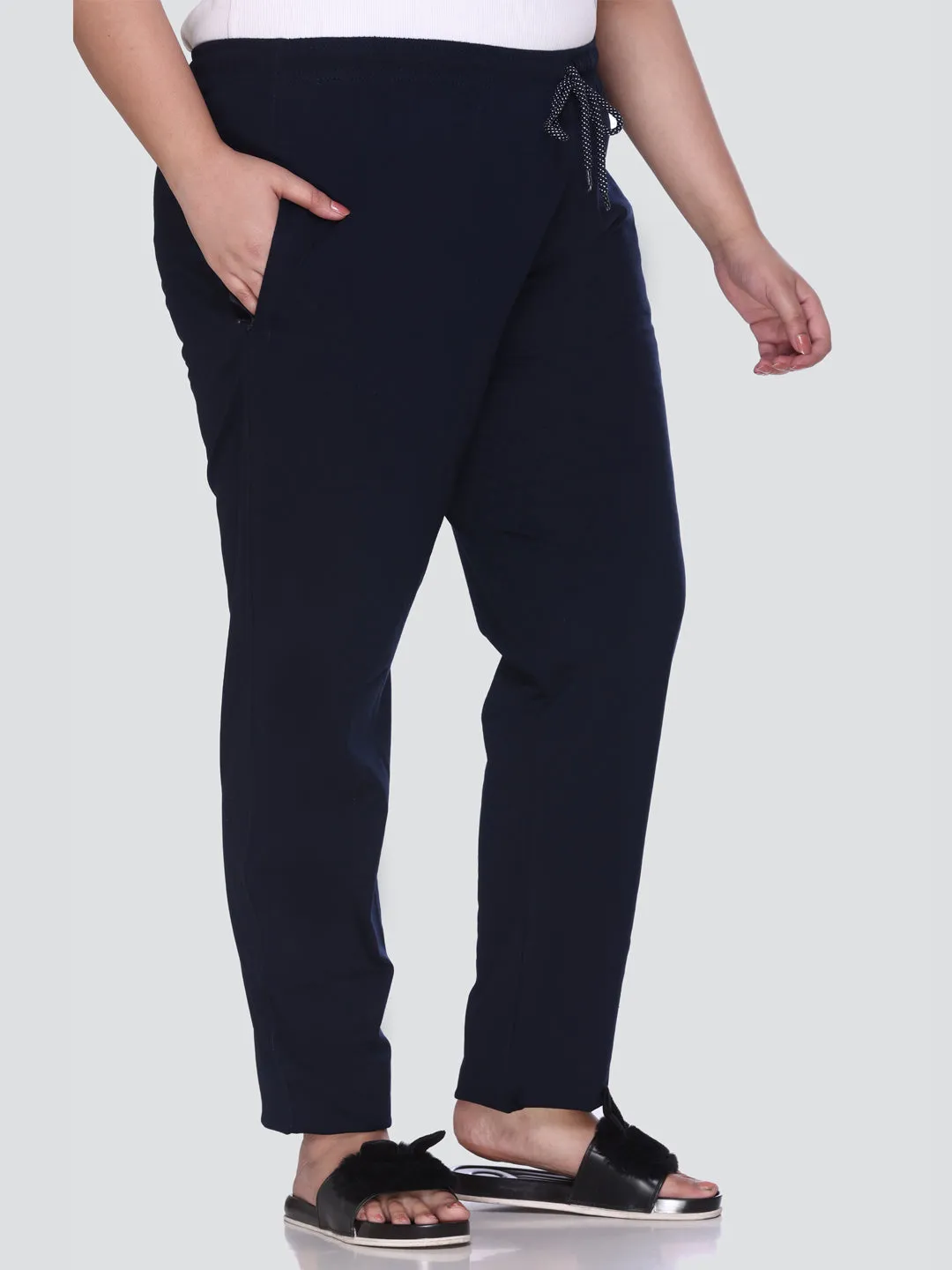 Cotton Track Pants For Women Pack of 2 (Pink & Navy Blue)