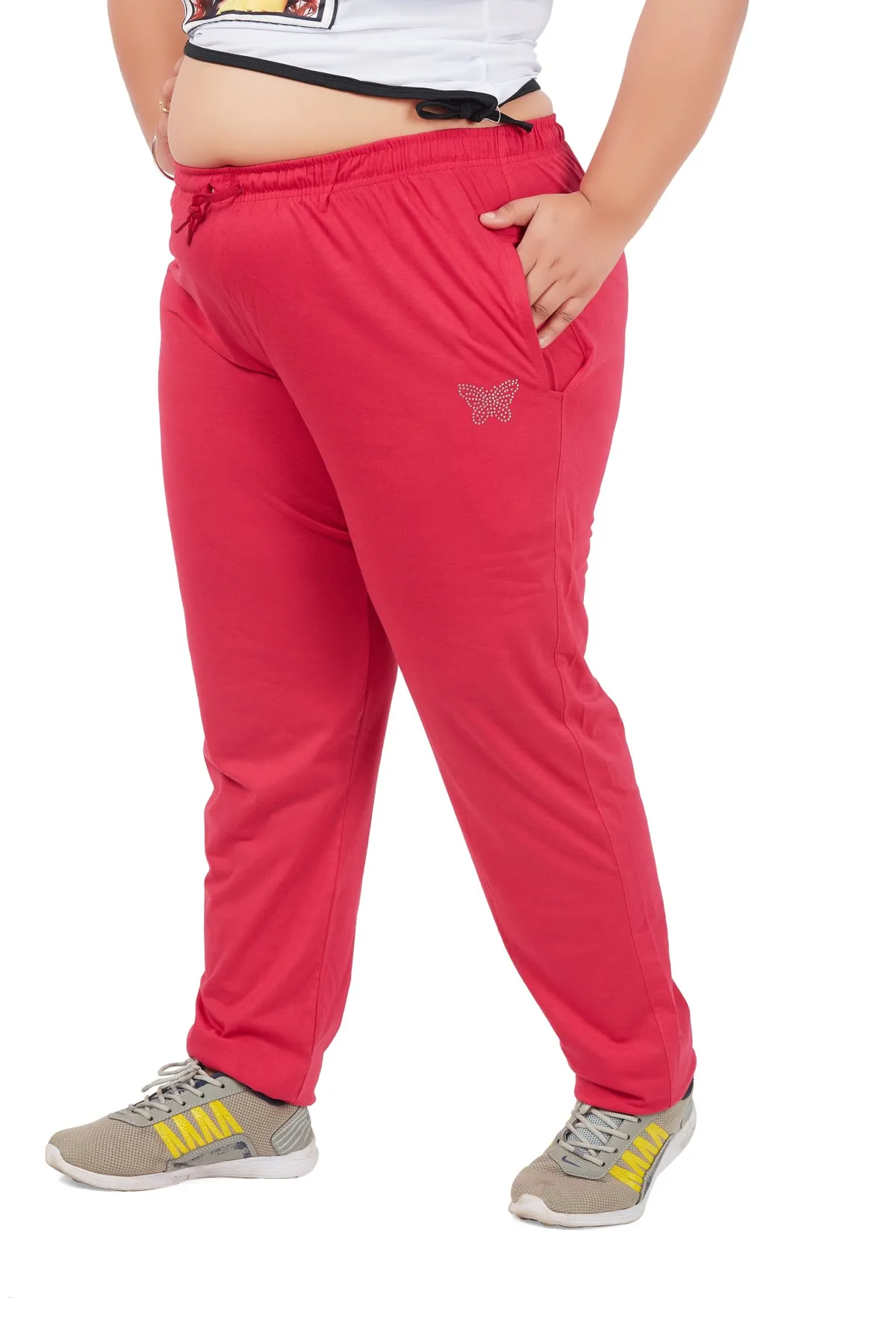 Cotton Track Pants For Women Pack of 2 (Pink & Navy Blue)