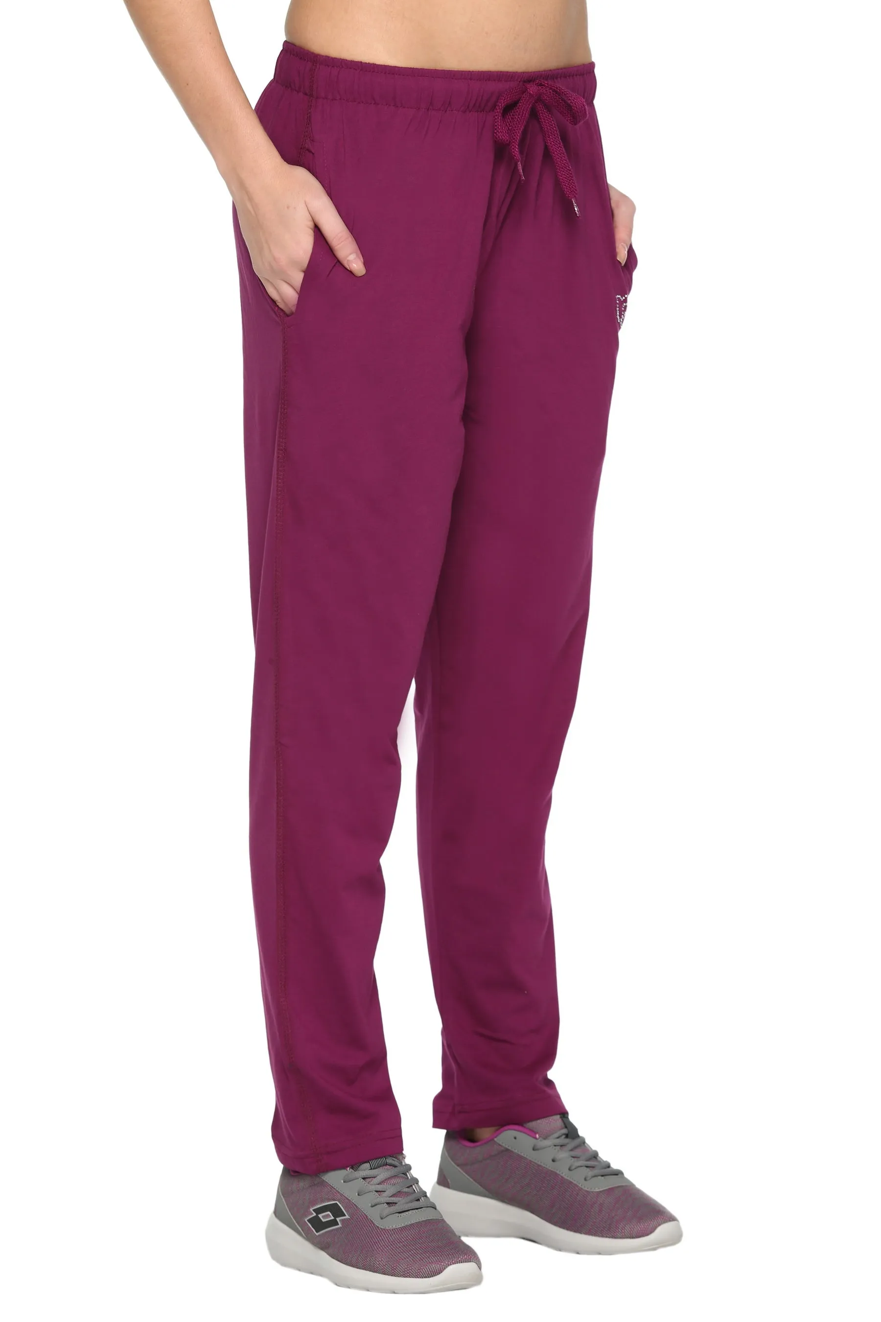 Cotton Track Pants For Women Pack of 2 (Purple & Navy Blue)