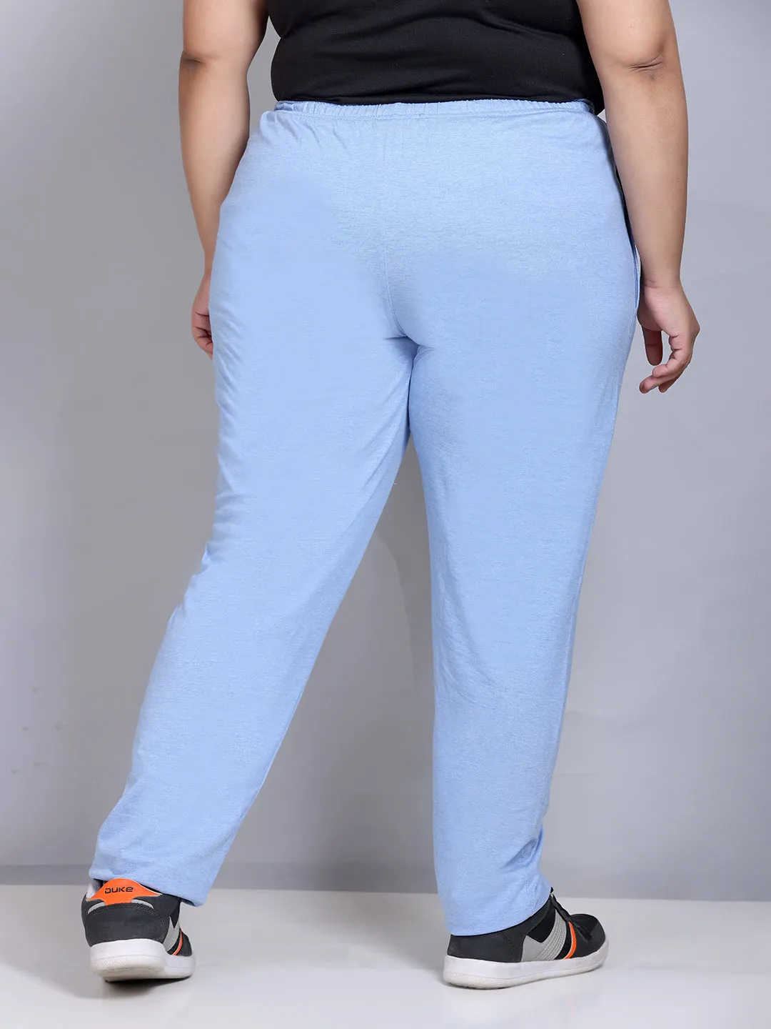 Cotton Track Pants For Women Pack of 3 (Grey, Tangy Orange & Sky)