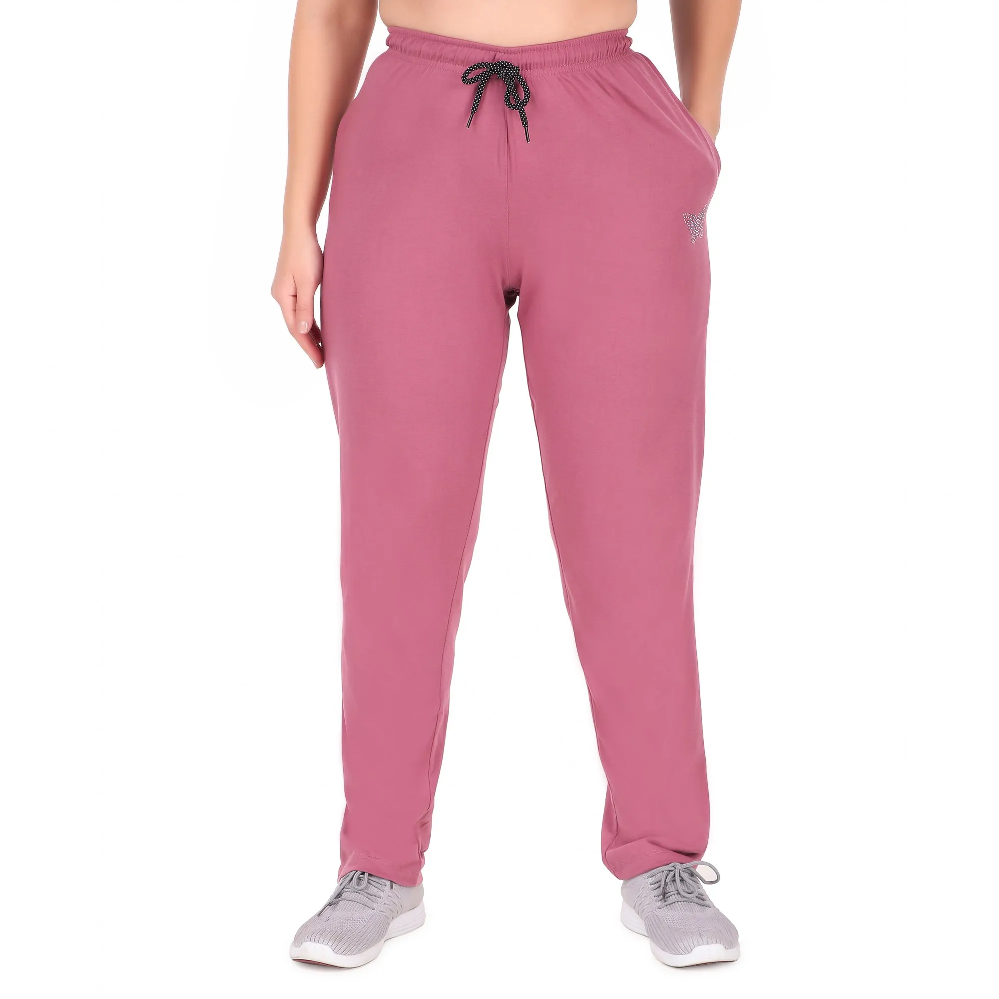 Cotton Track Pants For Women Pack of 3 (Mauve, Teal & Navy Blue)