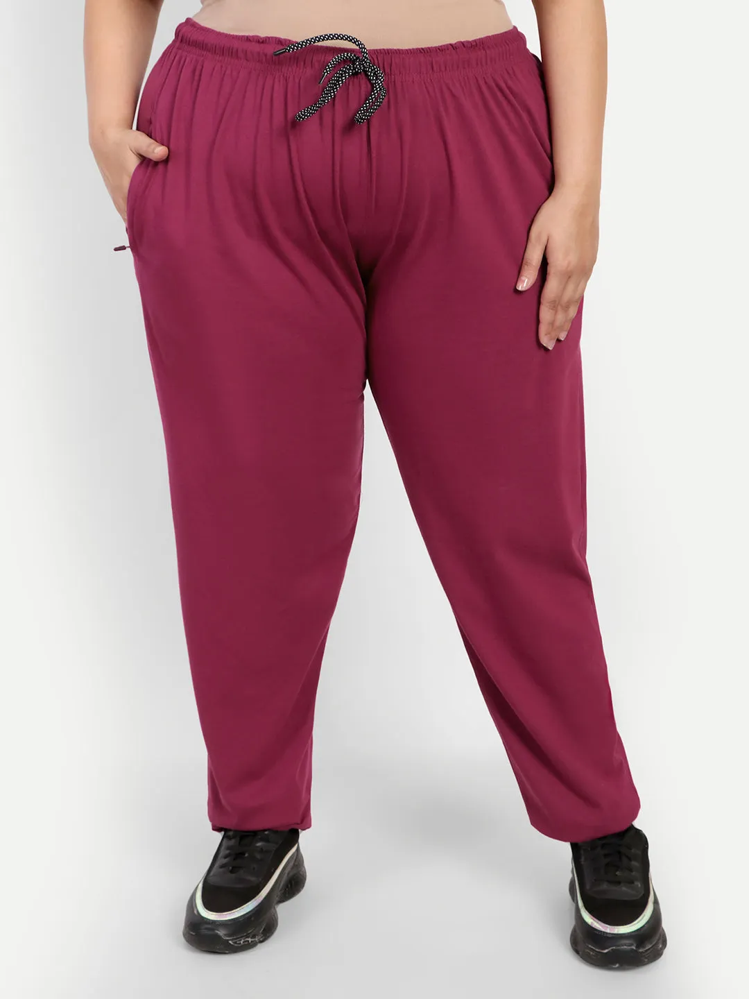 Cotton Track Pants For Women - Purple