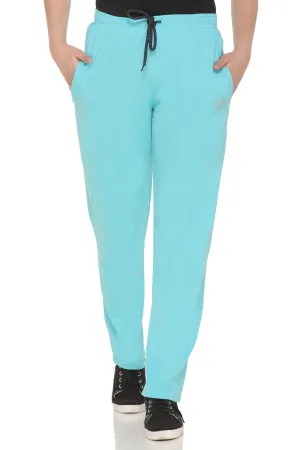 Cotton Track Pants For Women - Turquoise