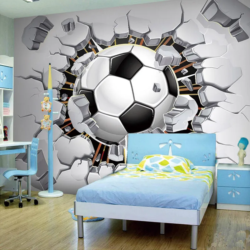 Custom 3D Soccer Sport Wallpaper Mural (㎡)