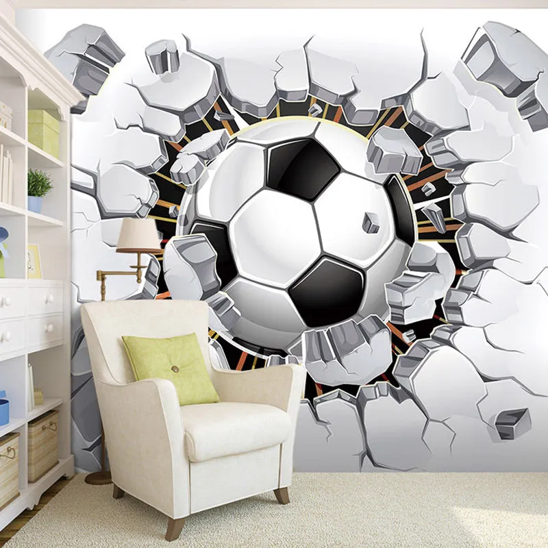 Custom 3D Soccer Sport Wallpaper Mural (㎡)